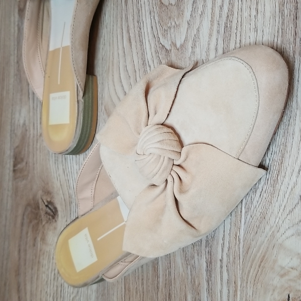 Dolce Vita Womens Tan Charley Bow Loafers Mules Slides Shoes